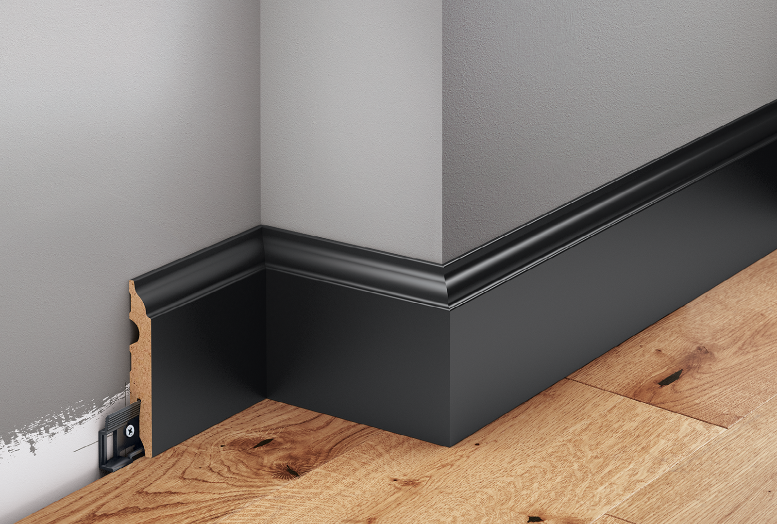 Skirting board black varnish LMDF-05MC – MURSO